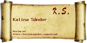 Kalina Sándor névjegykártya