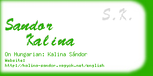 sandor kalina business card