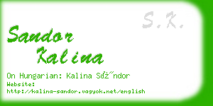 sandor kalina business card
